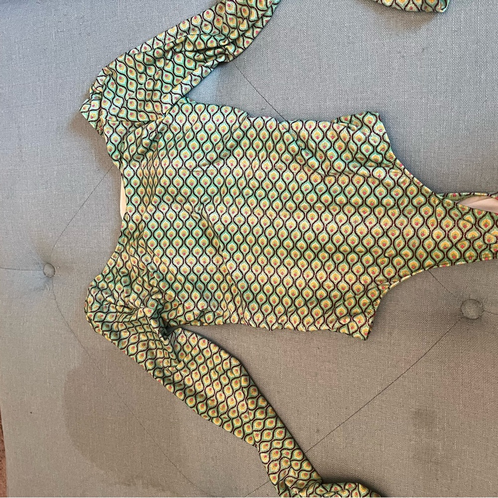 Green and Yellow Shimmering One Piece Swimsuit
